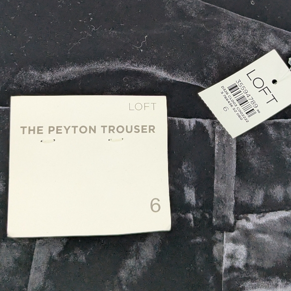 Loft The Peyton Trousers Pants Velvet 6 Black Wide Legs Career Pleated Front NWT - Picture 3 of 11